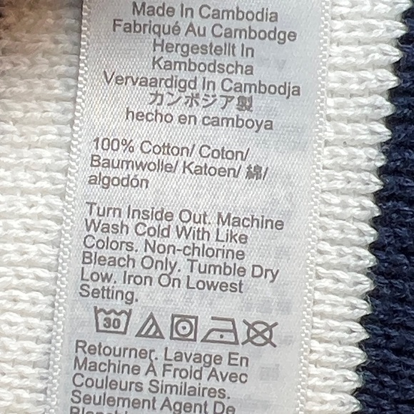 J. Crew Navy snd White Striped Cropped Lady Jacket Sweater/L - Picture 10 of 12